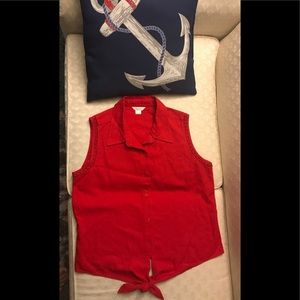 Christopher & Banks sleeveless buttondown.